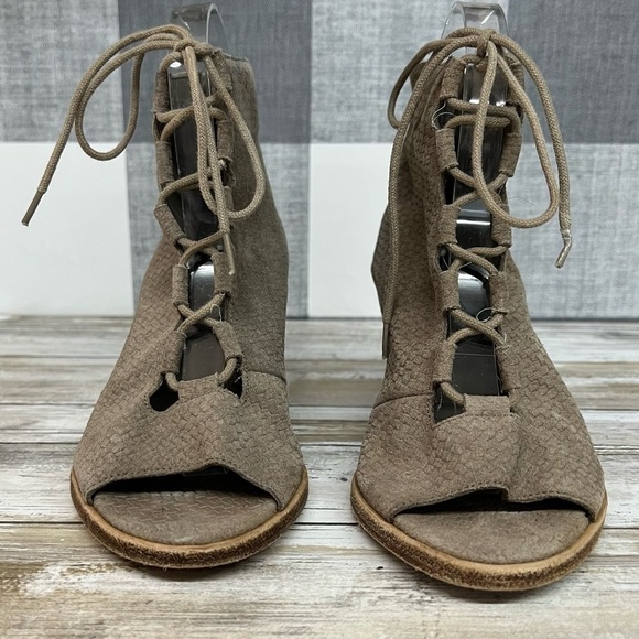 Eileen Fisher Slew Lace Up Peep Toe Bootie - Picture 7 of 13
